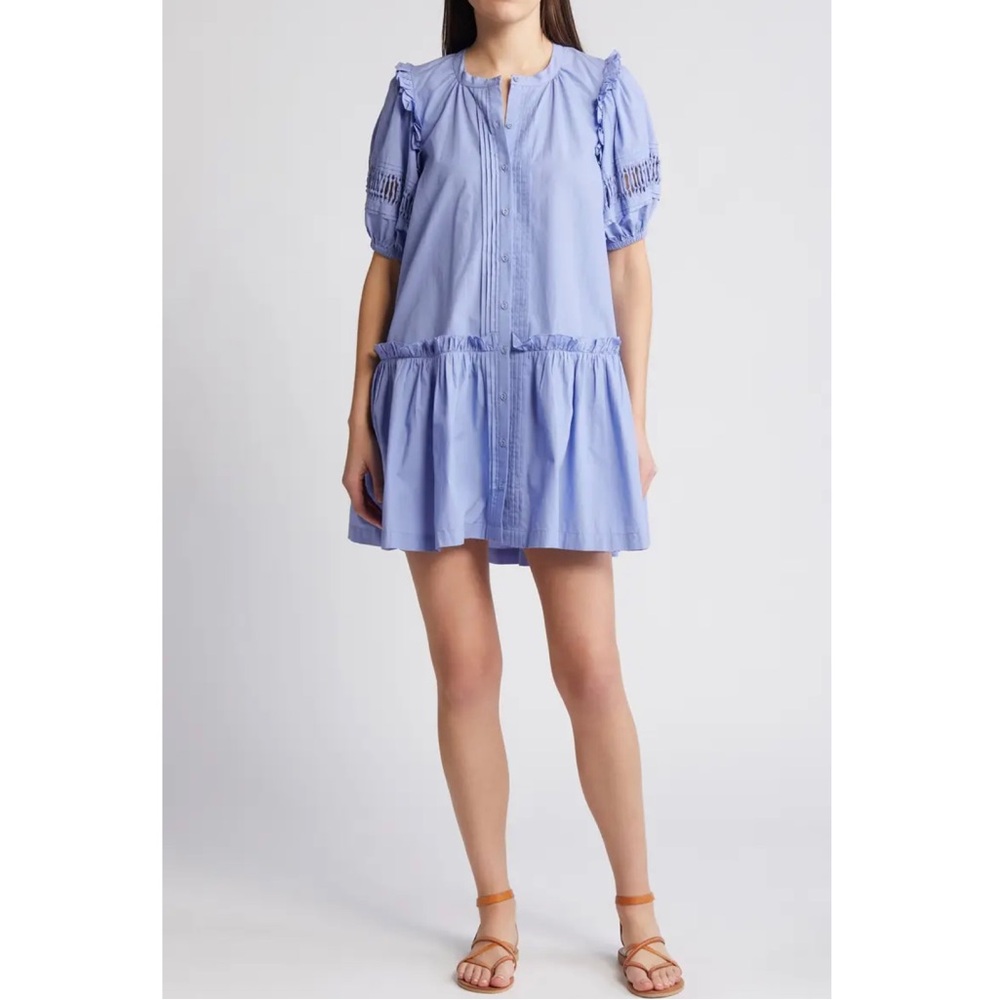 Cleobella Dolly Mini Dress Periwinkle Summer Beach Dress Nantucket Cape Cod L